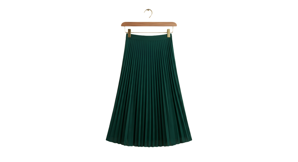 Pleated Skirt Graphic Pencil Skirt — Minimal Hanging Pleats Design
