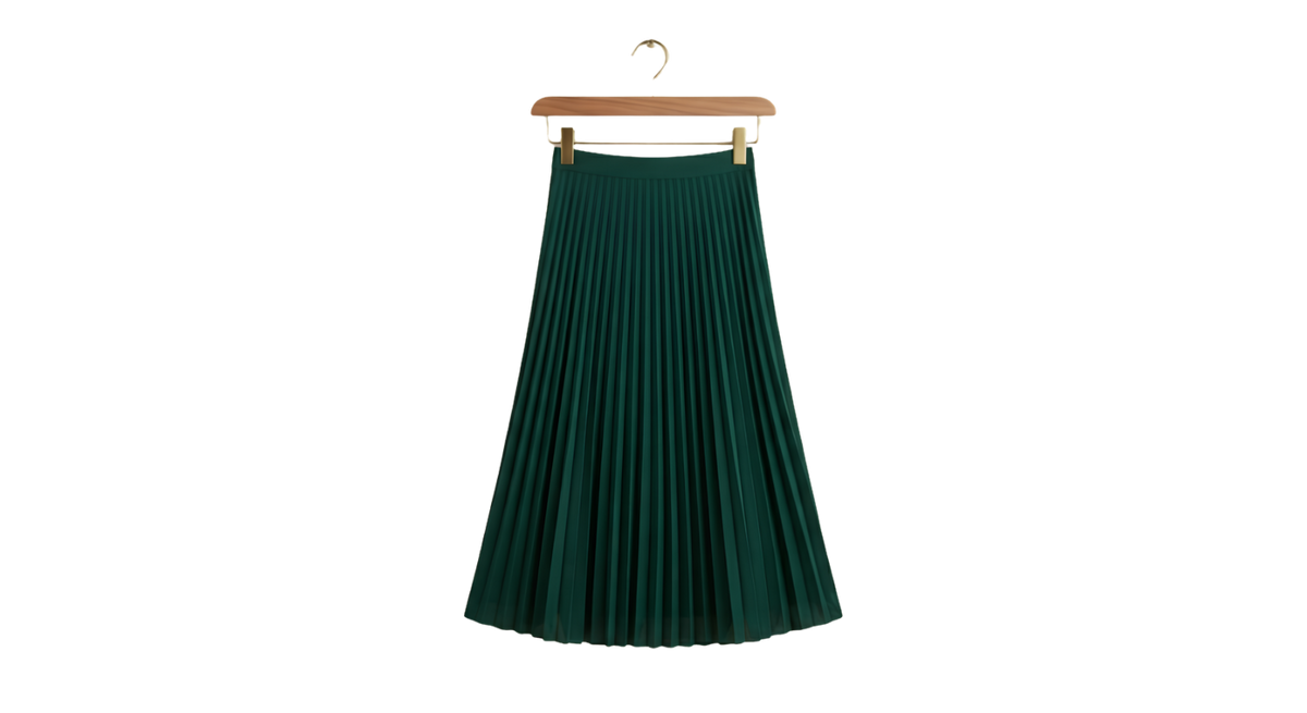 Pleated Skirt Graphic Pencil Skirt — Minimal Hanging Pleats Design
