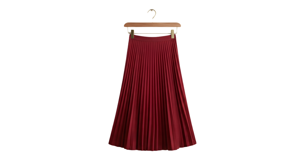 Pleated Skirt Graphic Pencil Skirt — Minimal Hanging Pleats Design