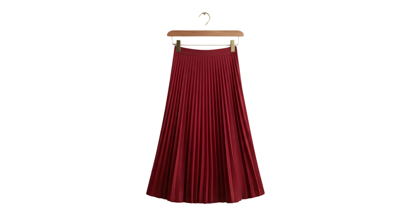 Pleated Skirt Graphic Pencil Skirt — Minimal Hanging Pleats Design