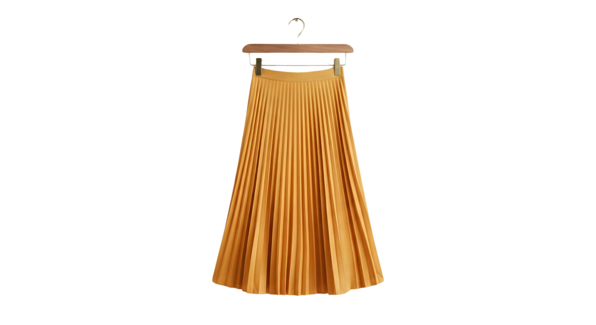 Pleated Skirt Graphic Pencil Skirt — Minimal Hanging Pleats Design