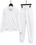 Minimal White Athletic Joggers — Slim Fit AOP Sport Pants