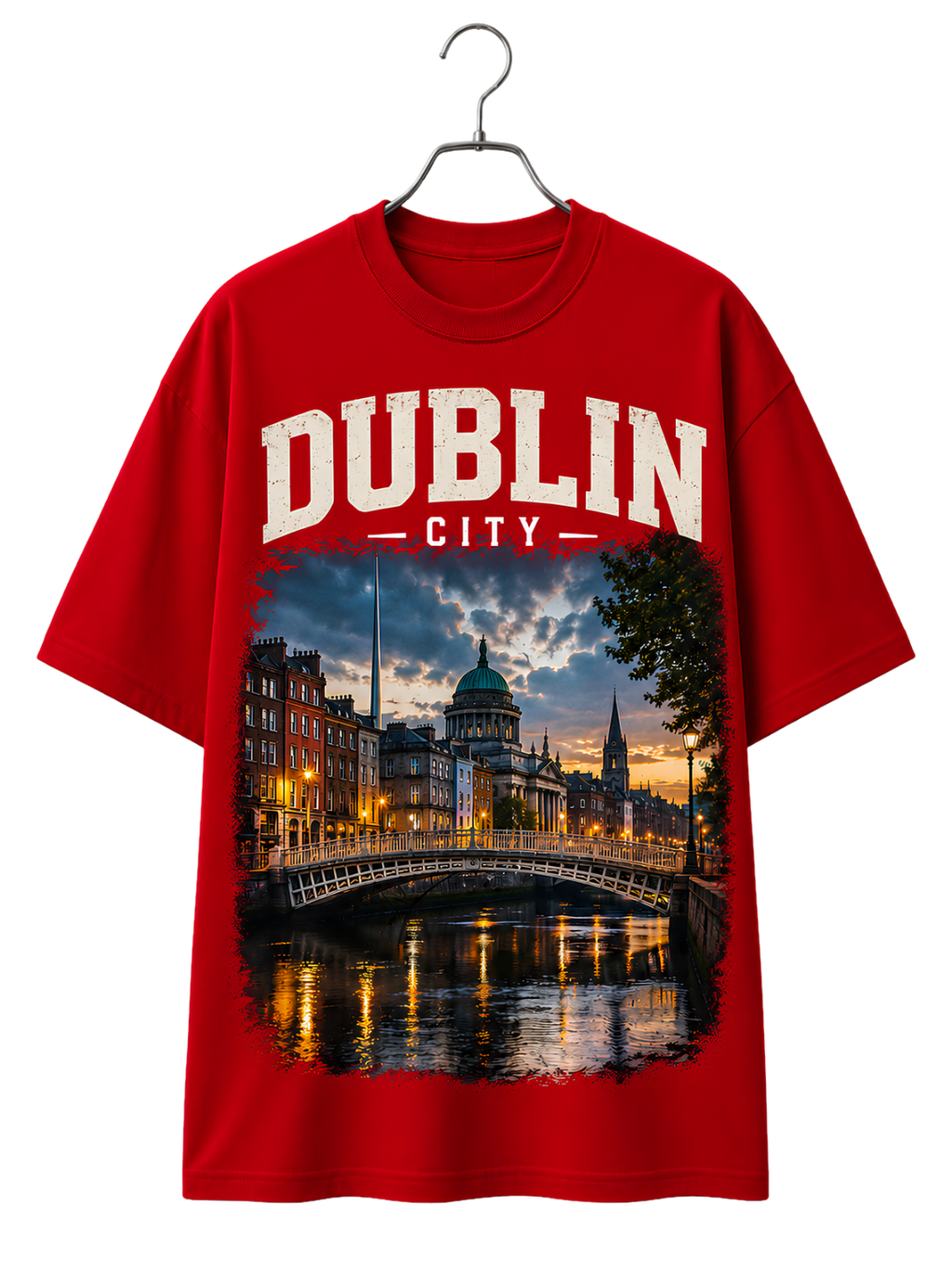Dublin Nightscape T-Shirt — Vintage Pub Photo Tee