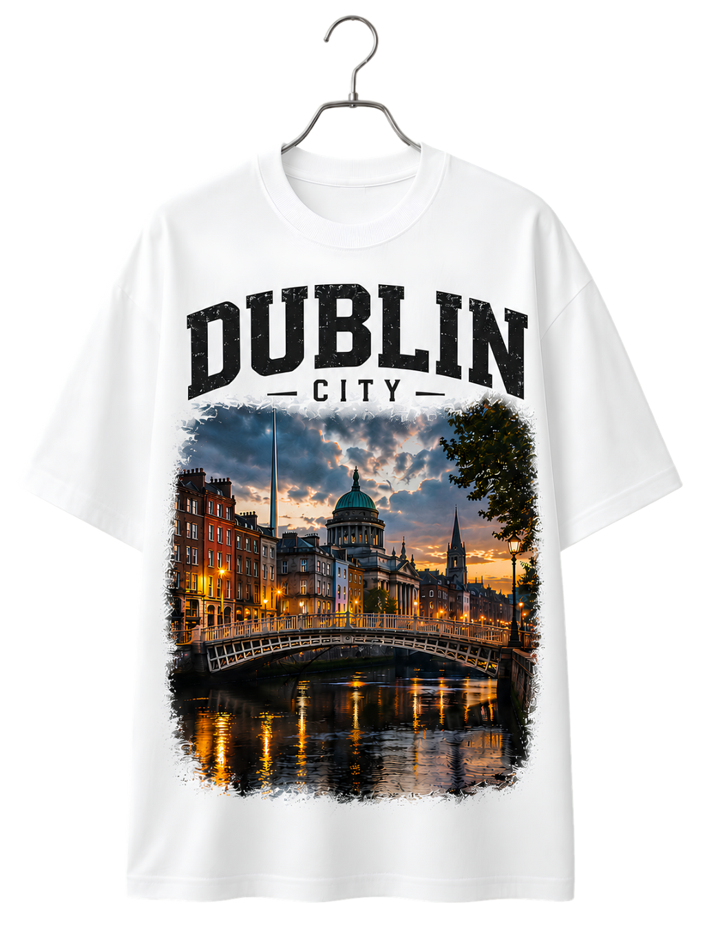 Dublin Nightscape T-Shirt — Vintage Pub Photo Tee