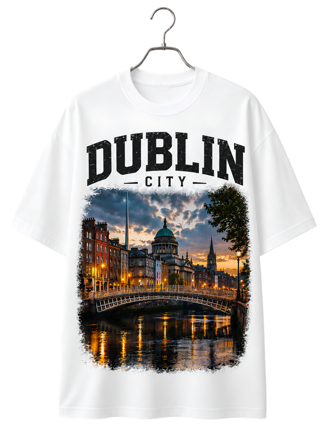 Dublin Nightscape T-Shirt — Vintage Pub Photo Tee