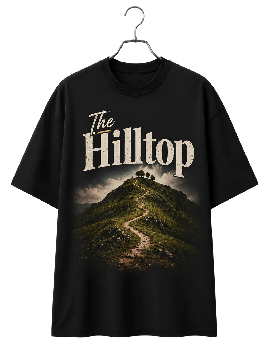Hilltop Graphic T‑Shirt — Vintage Road Scene Tee