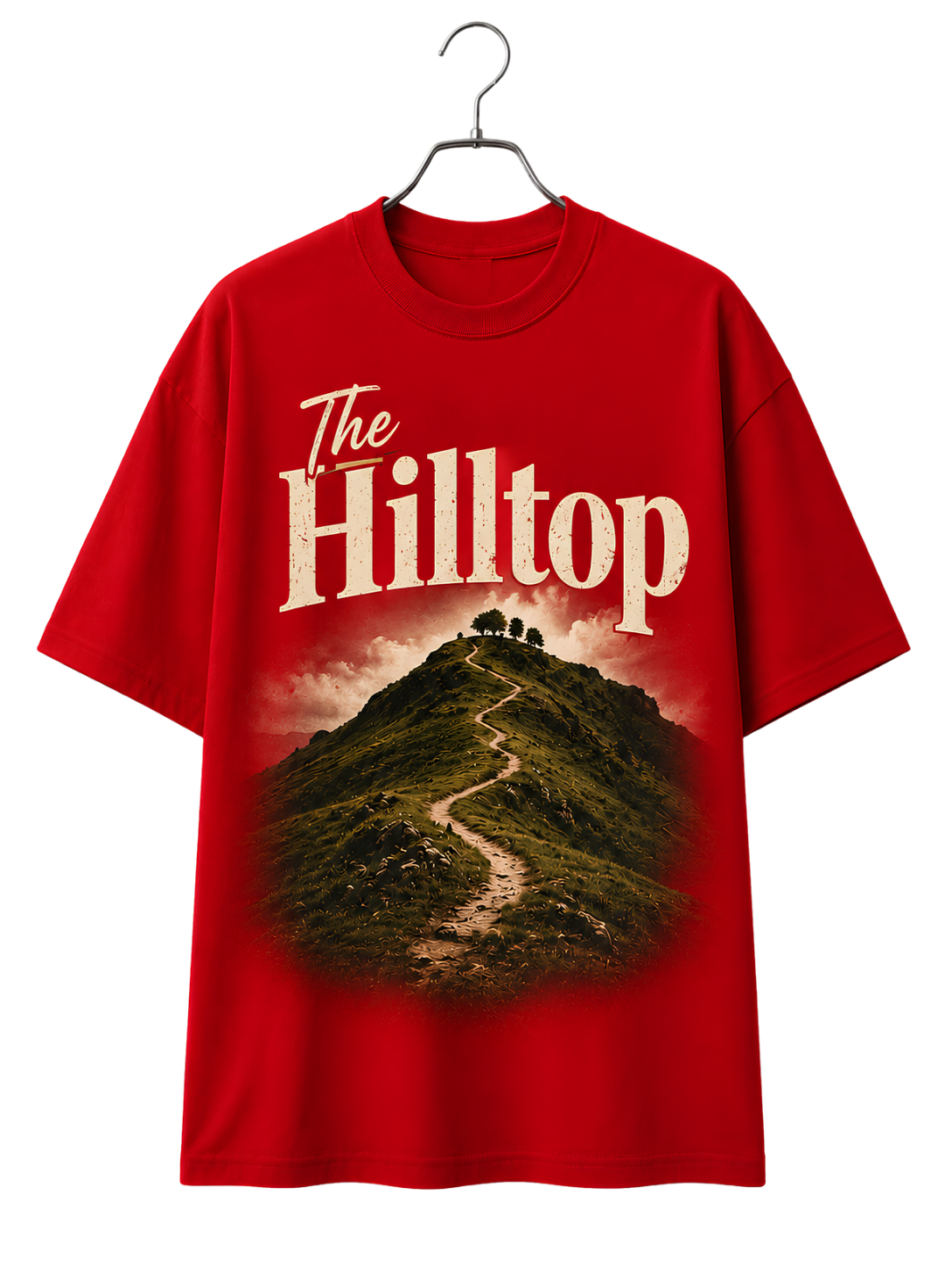 Hilltop Graphic T‑Shirt — Vintage Road Scene Tee