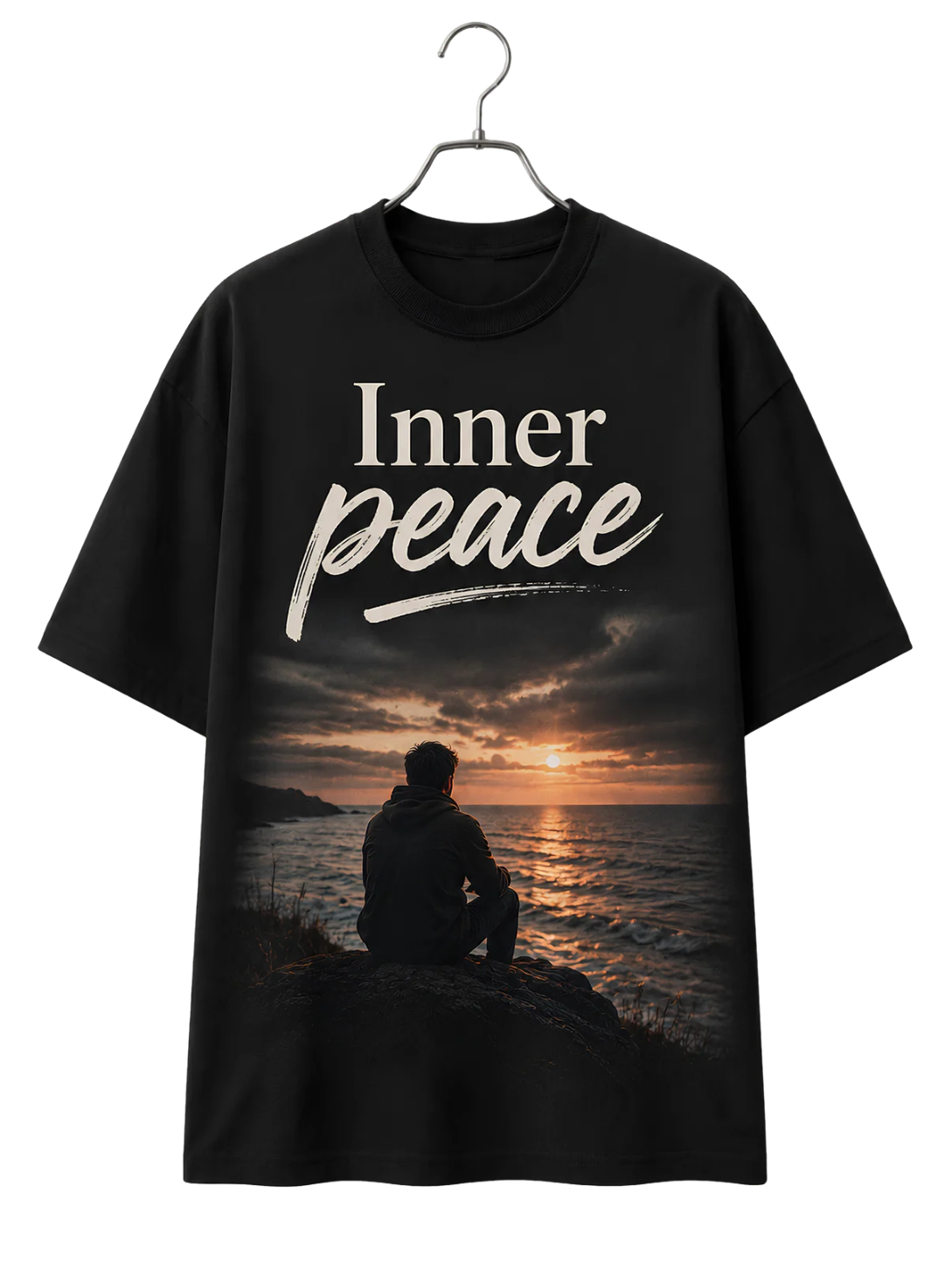 Inner Peace Tee — Meditation Sunset Graphic T-Shirt