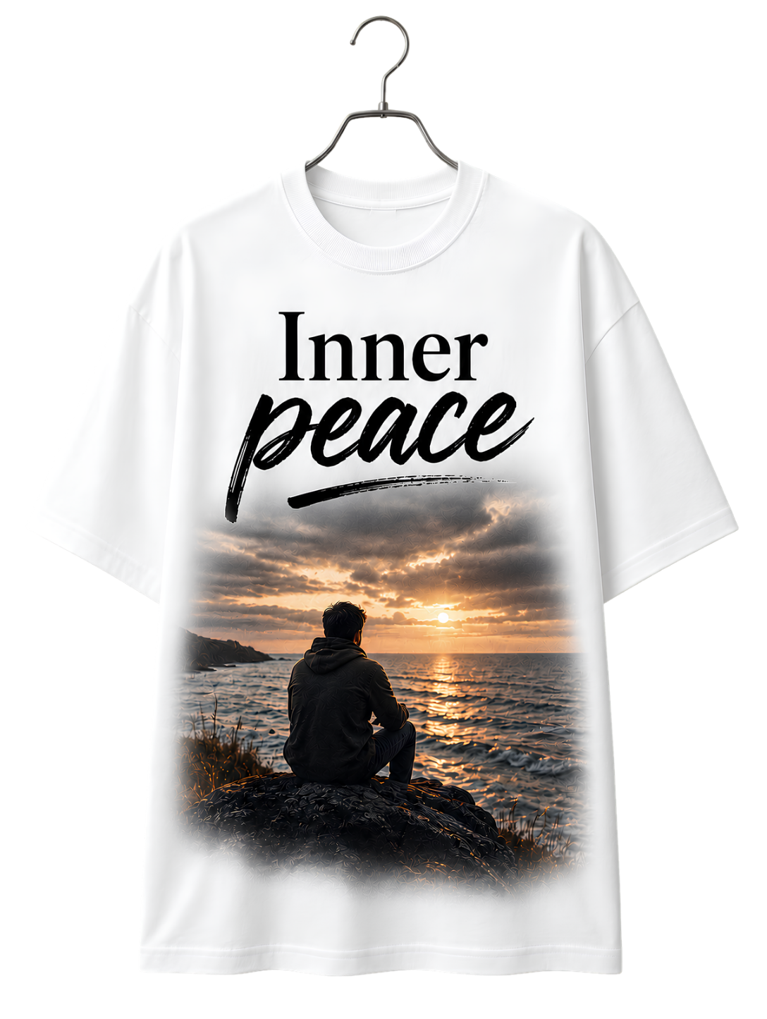 Inner Peace Tee — Meditation Sunset Graphic T-Shirt