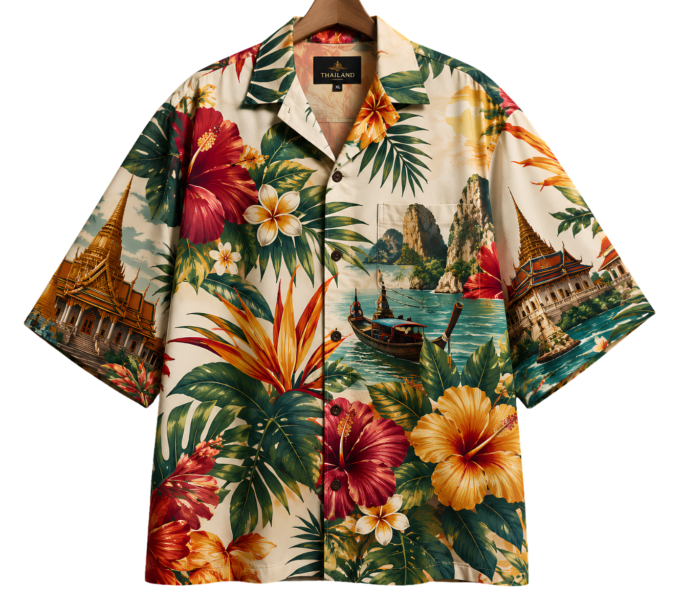 Tropical Pineapple Hawaiian Camp Shirt — Men's Retro Aloha Button-Up