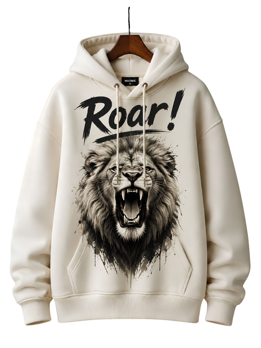 Roar Lion Graphic Hoodie — Vintage Lion Head Sweatshirt