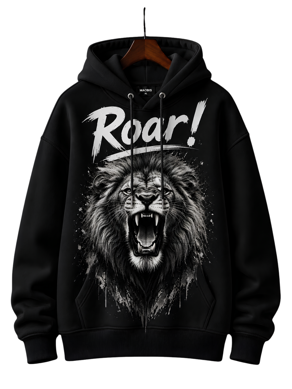 Roar Lion Graphic Hoodie — Vintage Lion Head Sweatshirt