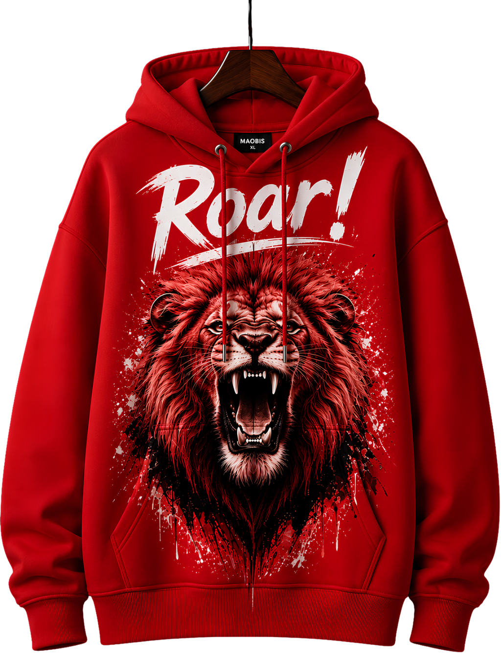 Roar Lion Graphic Hoodie — Vintage Lion Head Sweatshirt