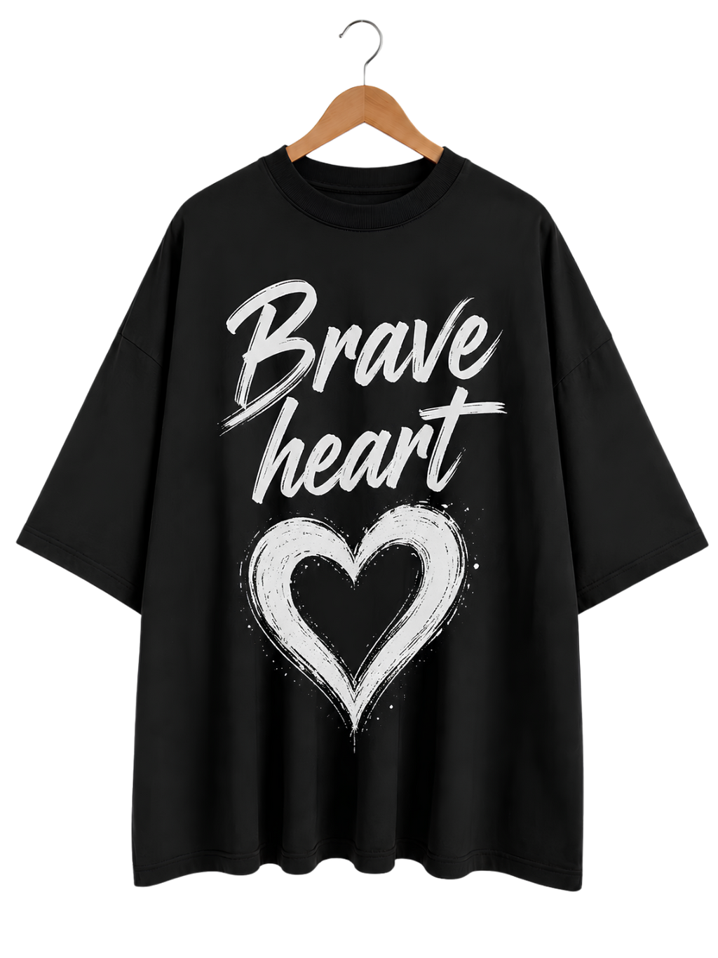 Brave Heart T-Shirt — Minimal Handwritten Heart Graphic Tee