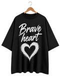 Brave Heart T-Shirt — Minimal Handwritten Heart Graphic Tee