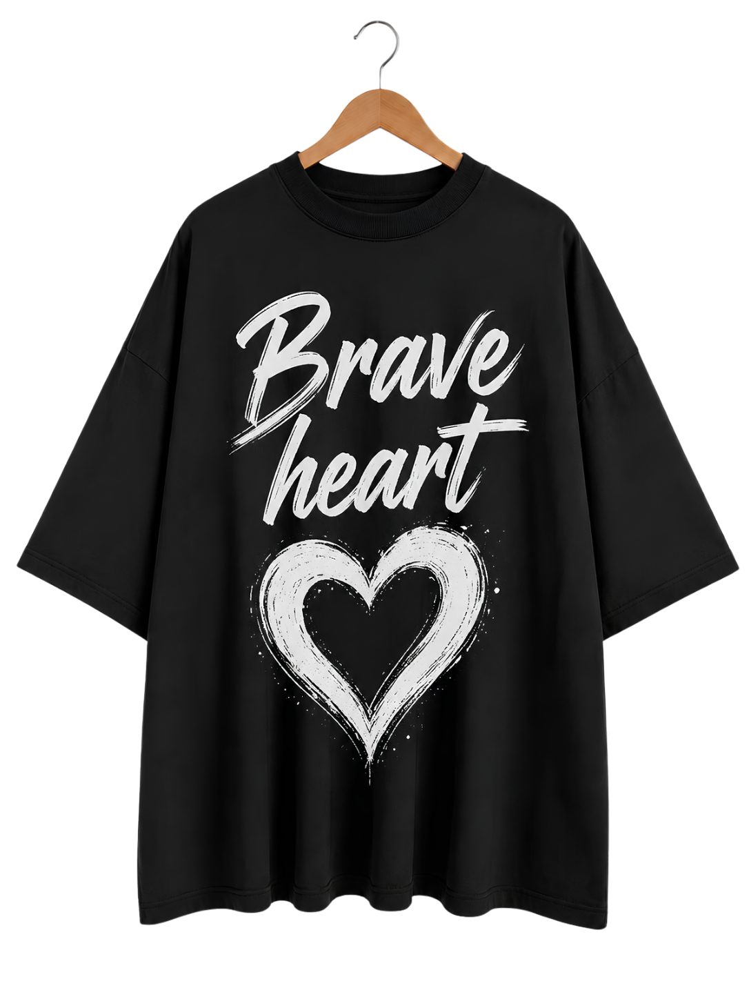 Brave Heart T-Shirt — Minimal Handwritten Heart Graphic Tee