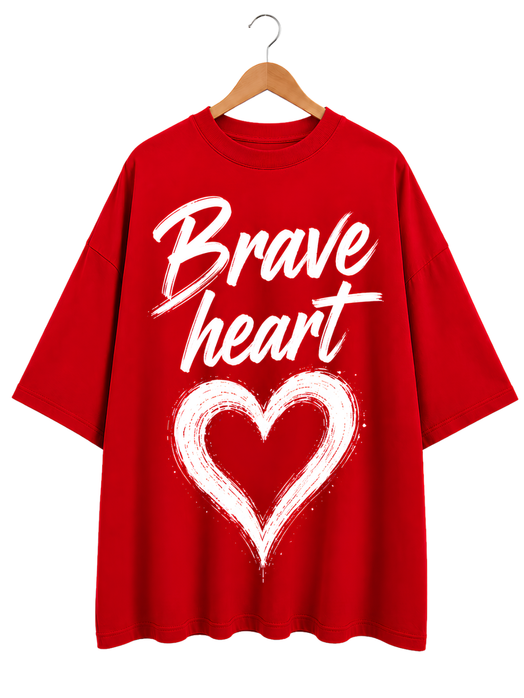 Brave Heart T-Shirt — Minimal Handwritten Heart Graphic Tee