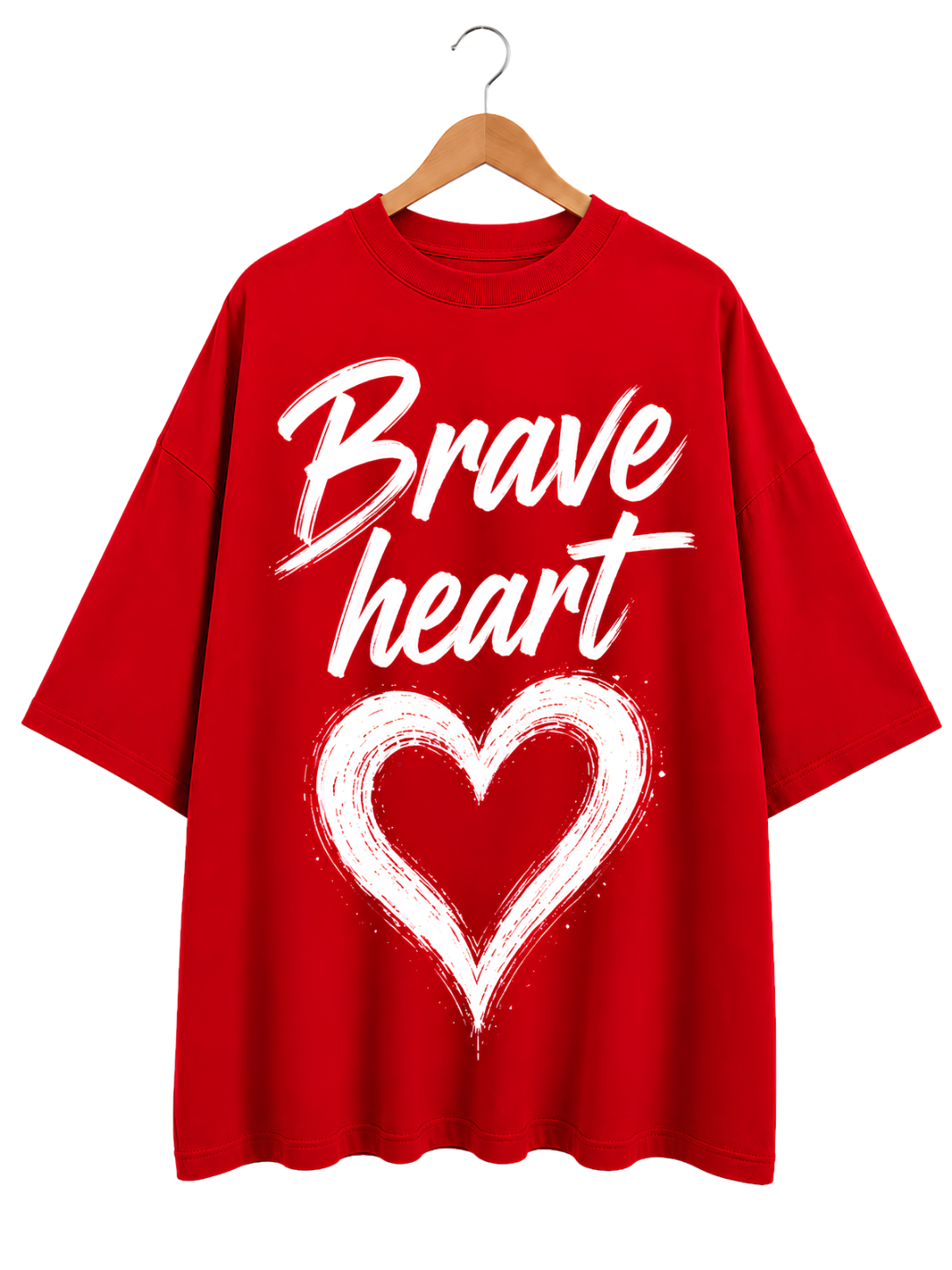 Brave Heart T-Shirt — Minimal Handwritten Heart Graphic Tee