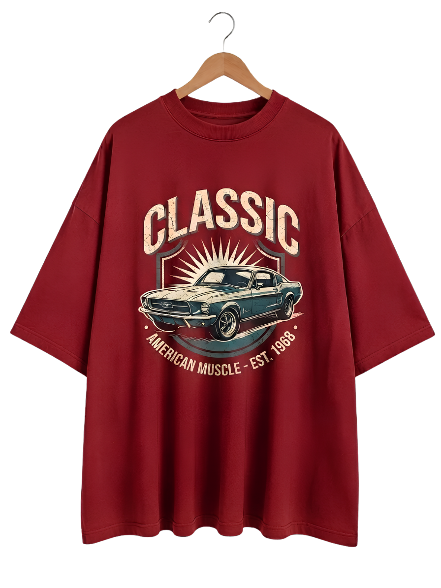 Classic Garage Tee — Vintage Automotive Graphic Short Sleeve