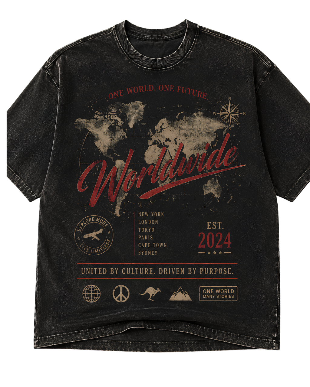 Graphic Tee — Vintage Floral Skull Band Shirt