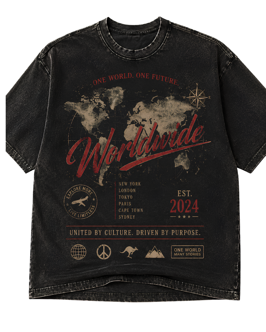 Graphic Tee — Vintage Floral Skull Band Shirt