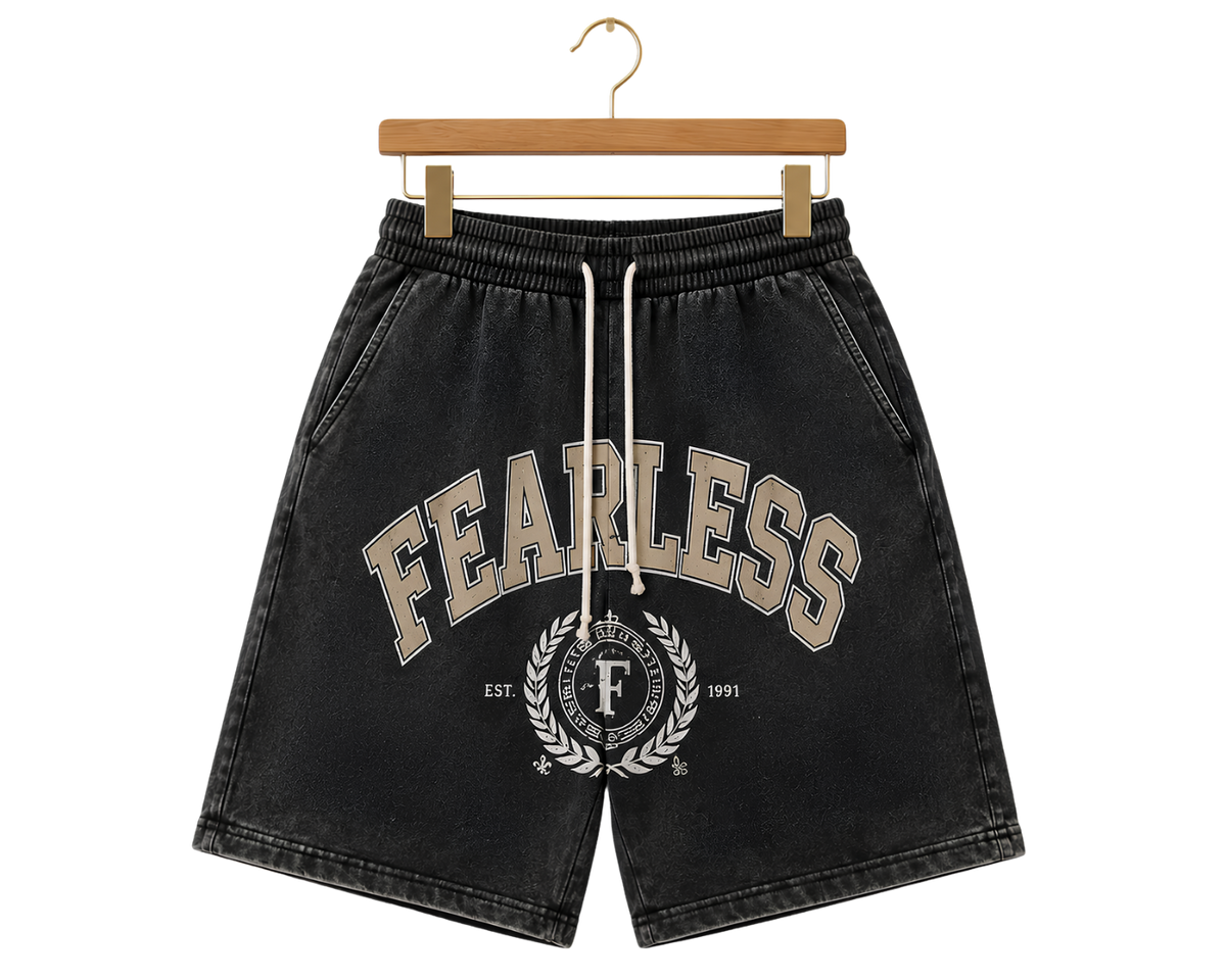 Embers & Anvil Mini Logo Sweatshorts — Comfortable Black Fleece Shorts