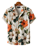Embroidered Colorful Patch Short Sleeve Work Shirt