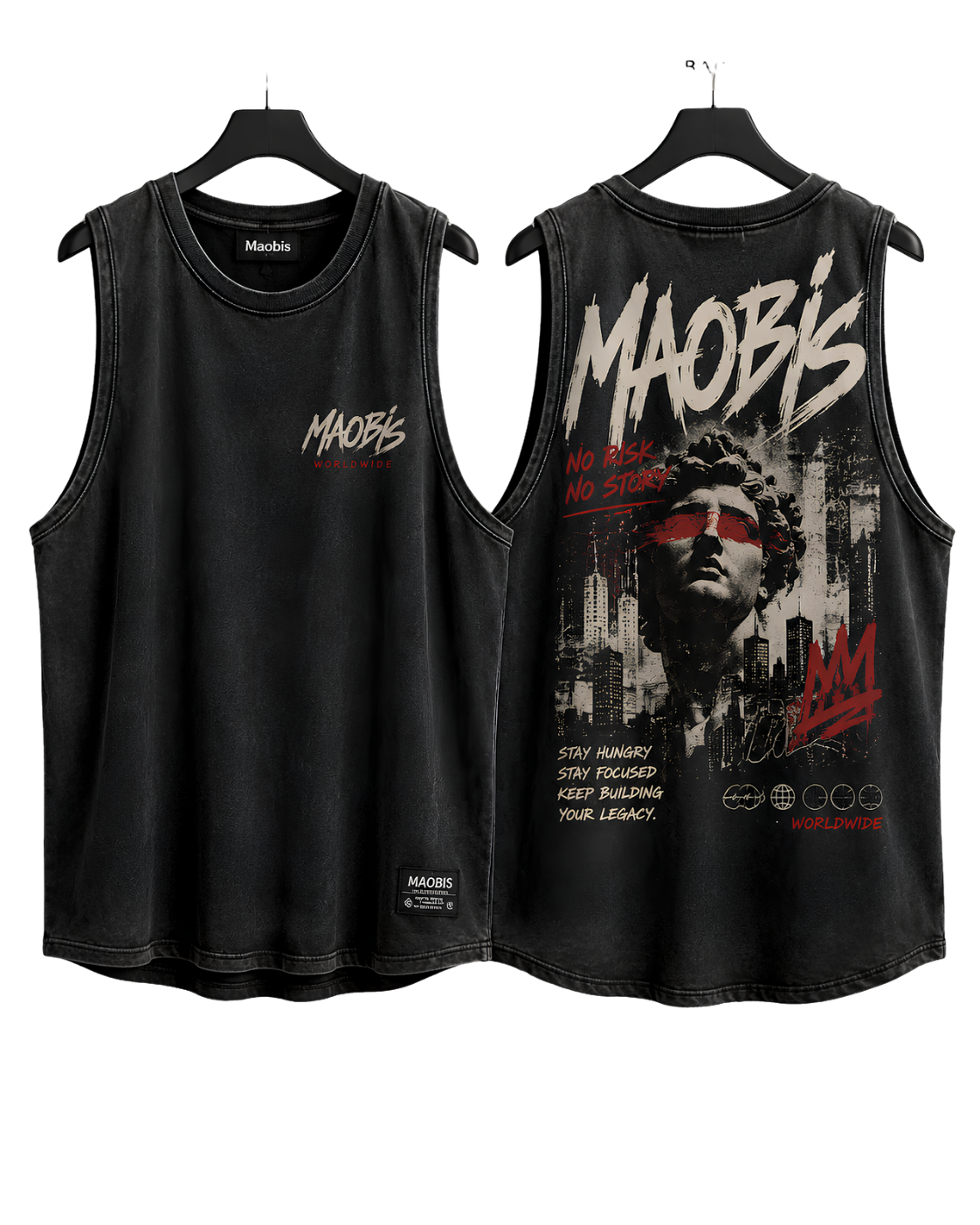 Stonewash Muscle Tank — Moons Graphic