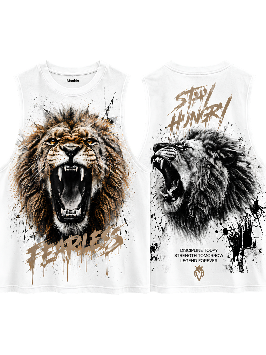 Stonewash Tank Top with Vintage Lion Graphic — Bold Urban Wildlife Tee