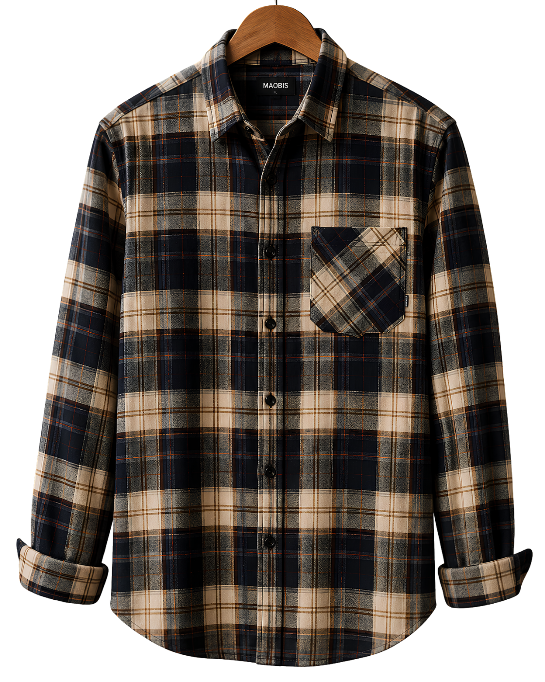 Black & White Buffalo Plaid Flannel Shirt