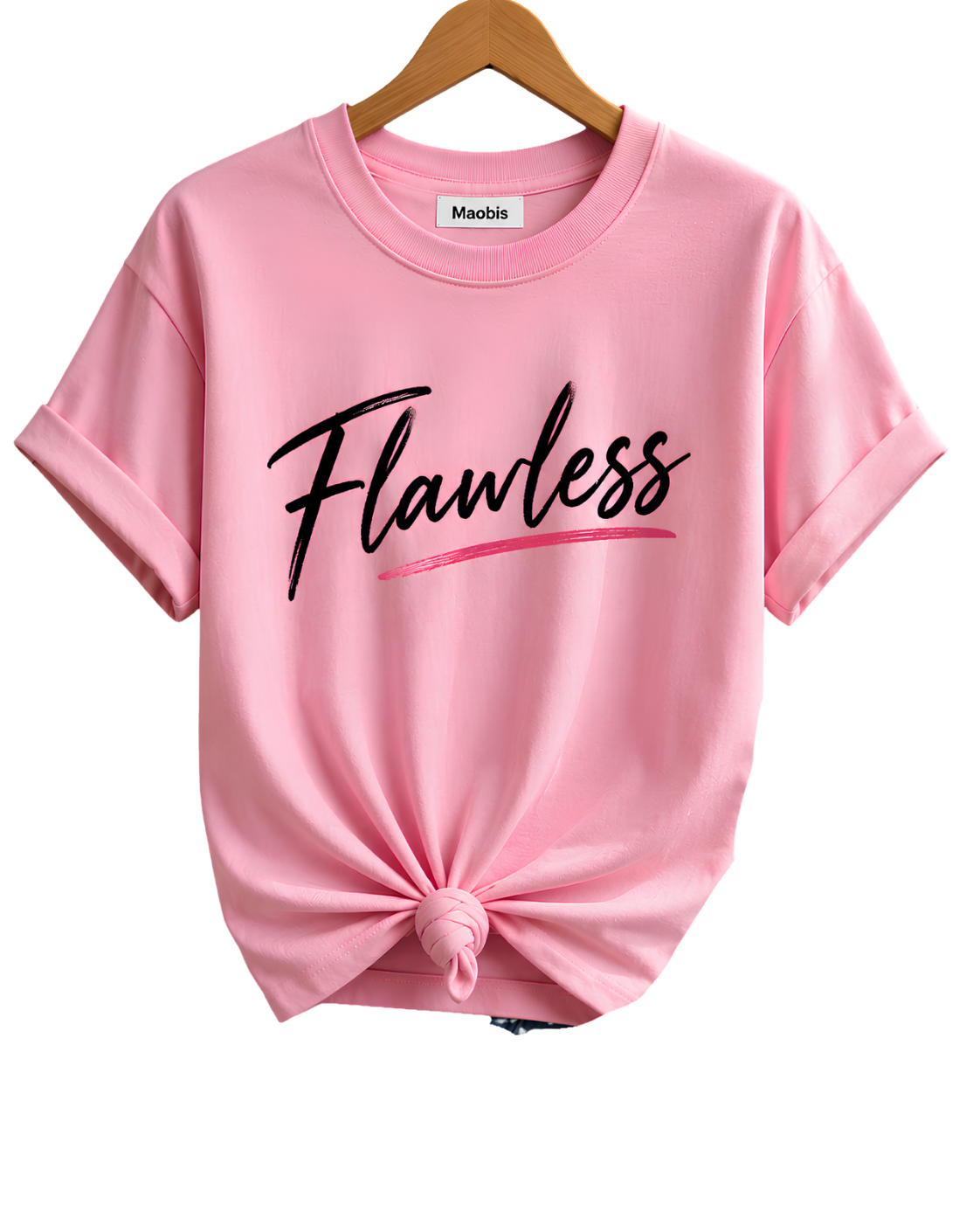 Flawless Script Women's Tee — Feminine Casual Cotton Shirt with 'Flawless' Design