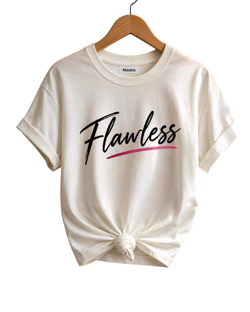 Flawless Script Women's Tee — Feminine Casual Cotton Shirt with 'Flawless' Design