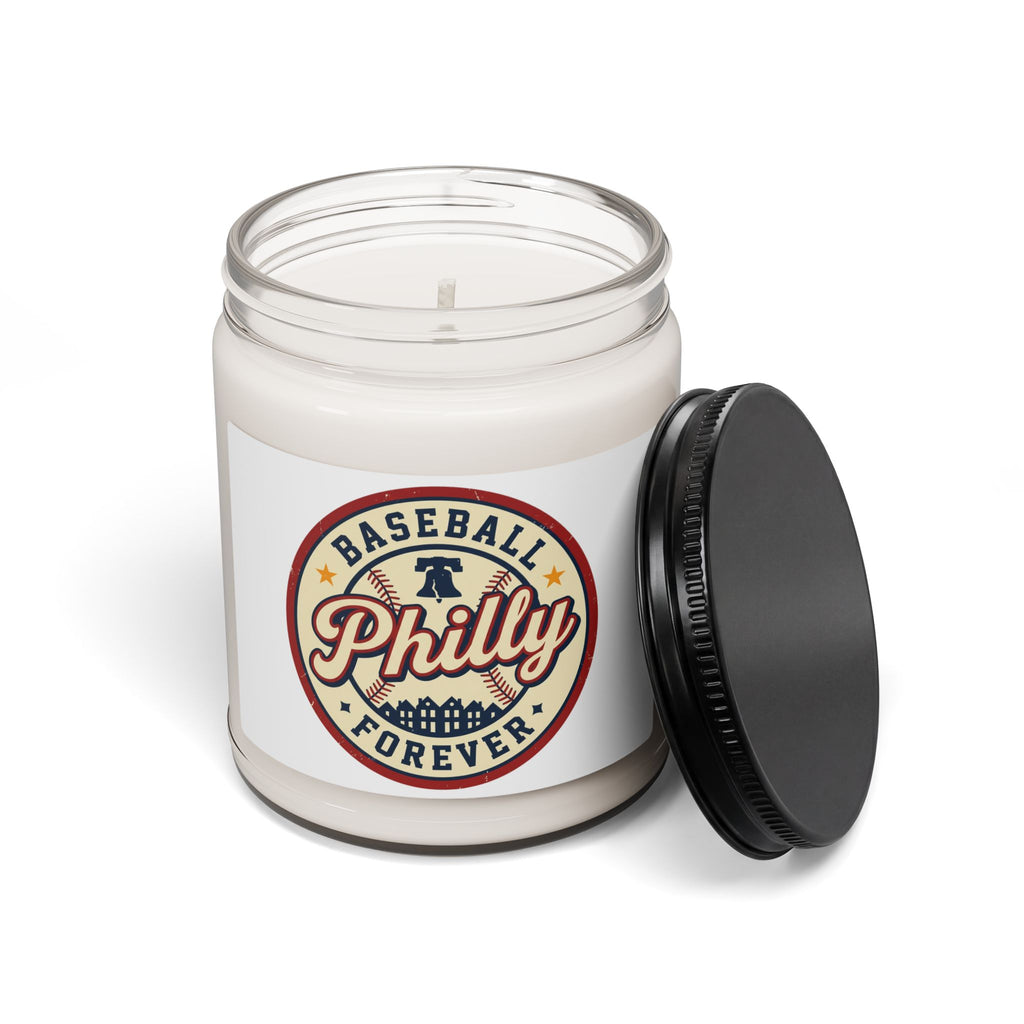 Philly Baseball Script Candle, scented soy jar, city pride vintage athletic