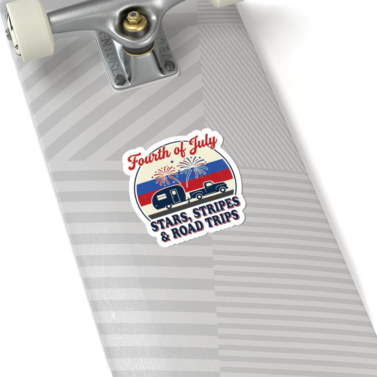 Fourth of July Road Trip Sticker | vintage Americana, red white blue