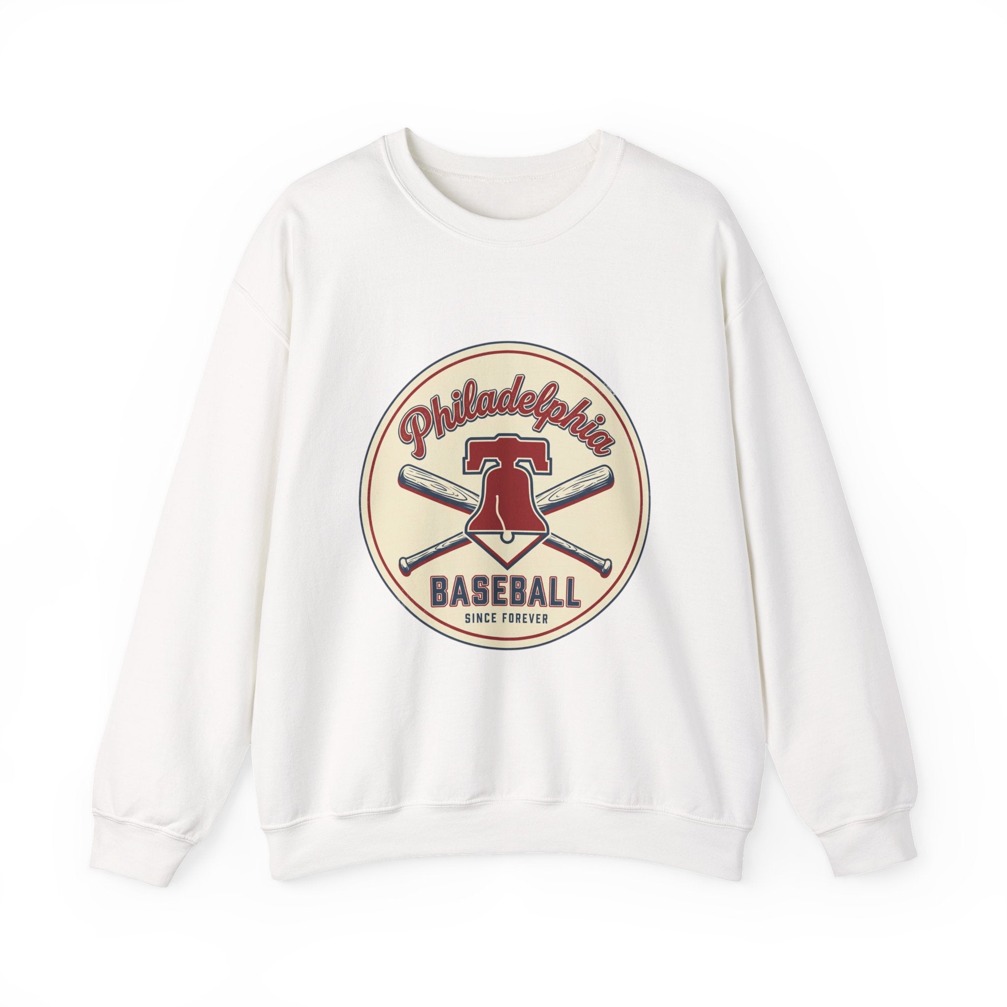 Philadelphia Baseball Crewneck, vintage script, state outline, athletic city pride