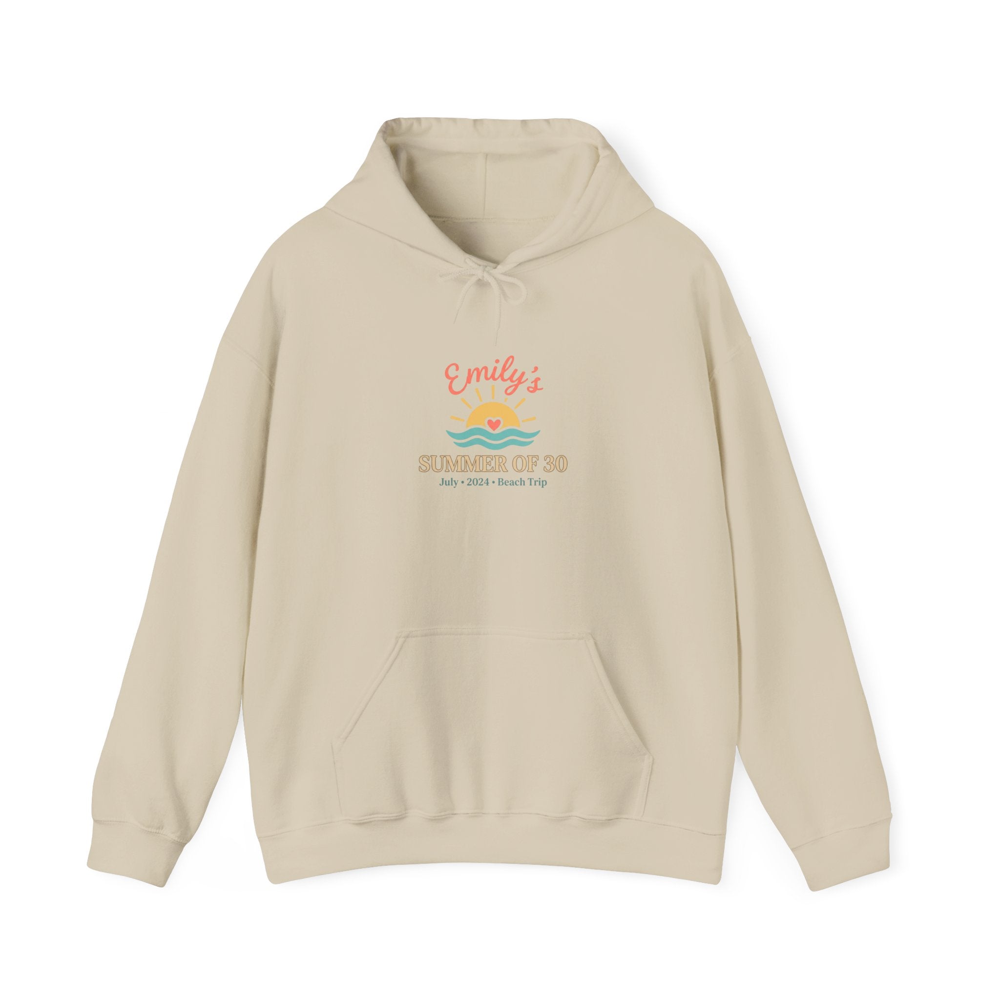 Custom Summer of Age Hoodie | pastel bow motif, birthday trip keepsake