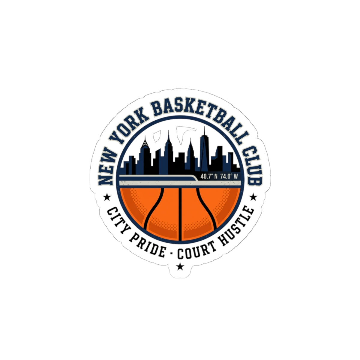 City Basketball Club Kiss-Cut Sticker | Varsity, Collegiate Streetwear
