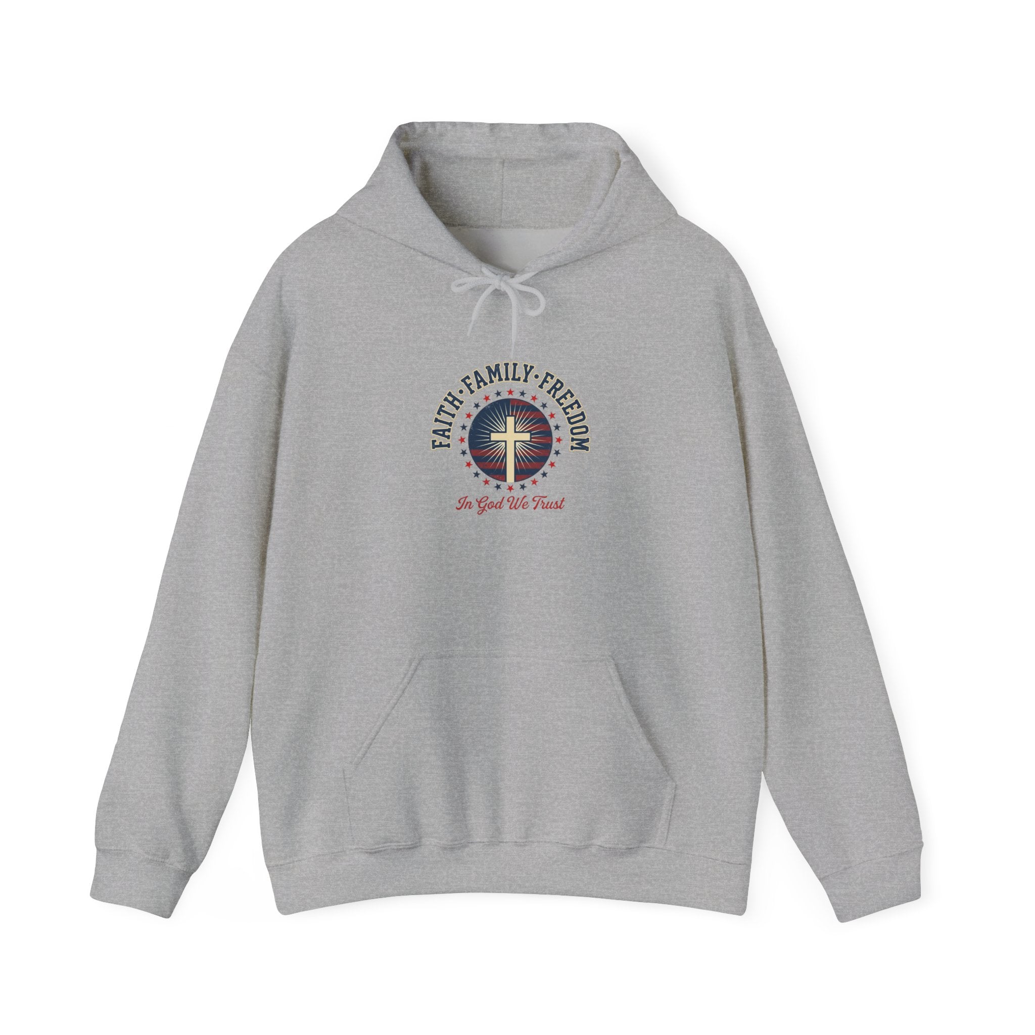 Faith·Family·Freedom Hoodie | Faith-based Patriotic, Vintage Americana