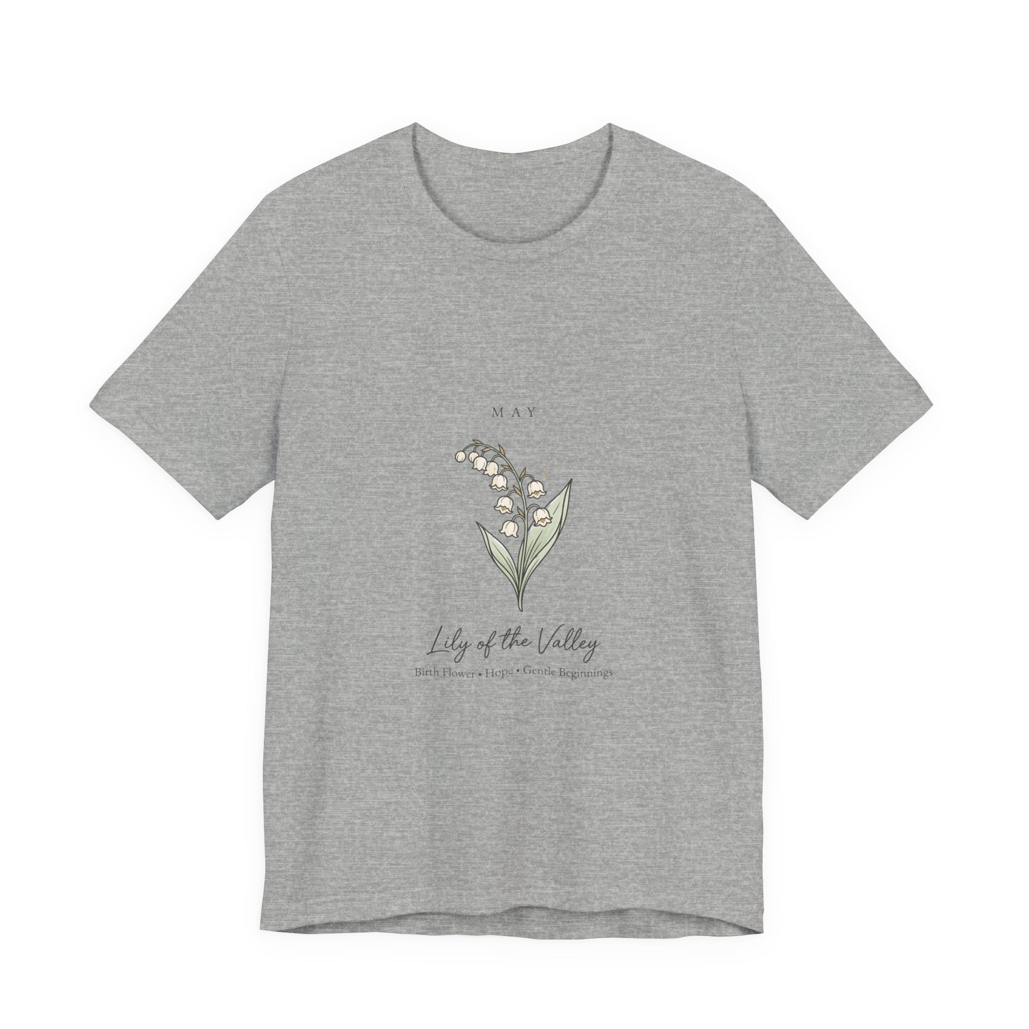 Lily of the Valley Birth Month Flower Tee | Botanical Line Art, Personalized