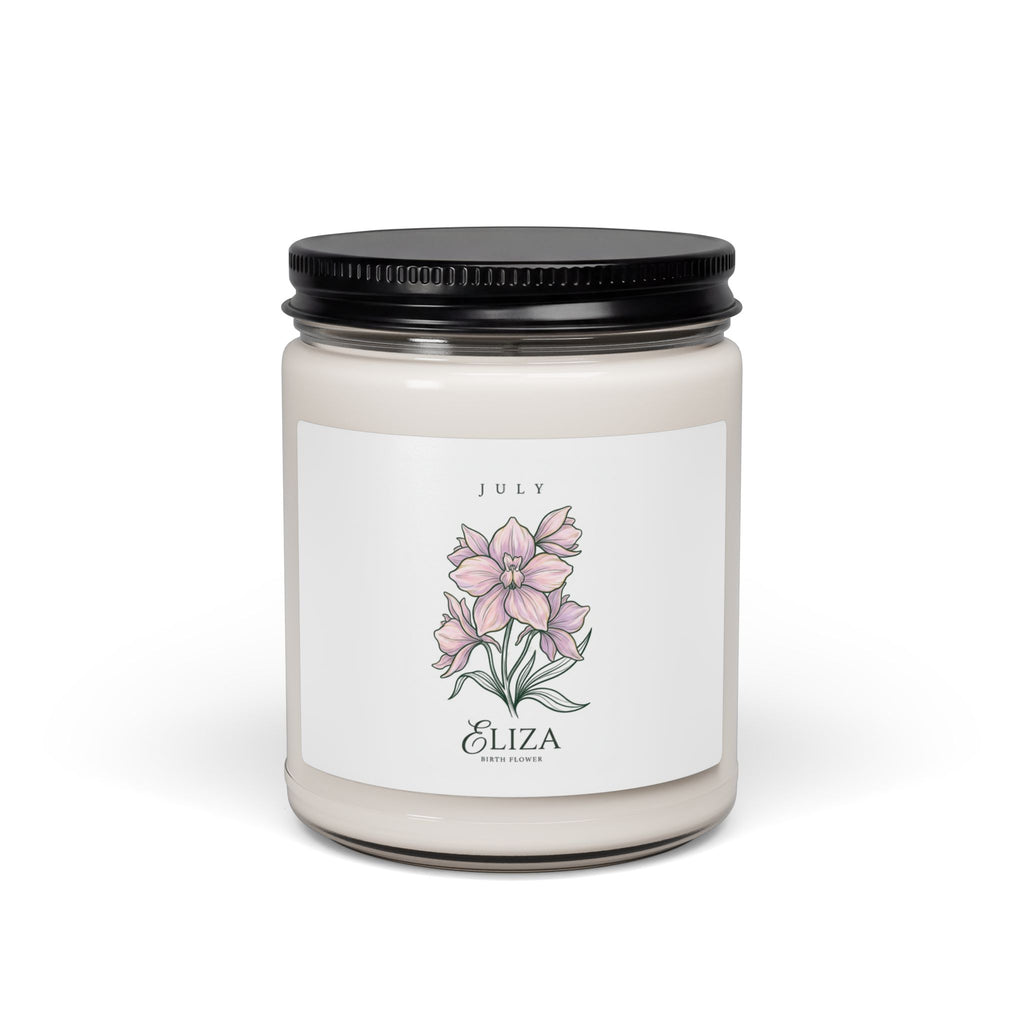 July Birth Flower Soy Candle | Botanical, Personalized