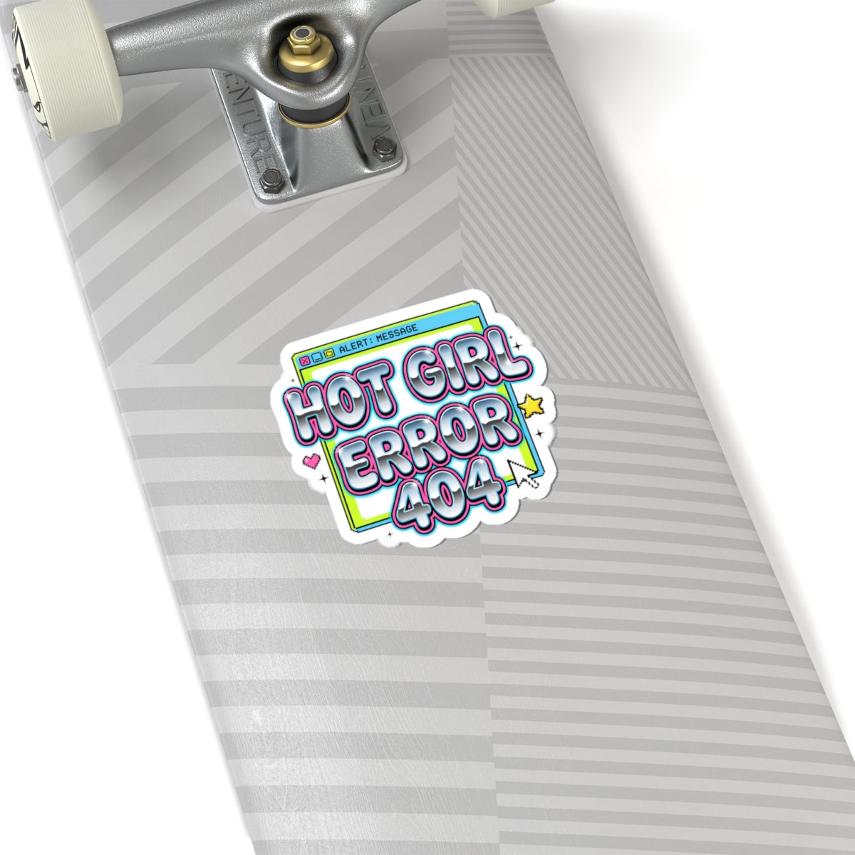 Hot Girl Error 404 Kiss-Cut Sticker, Y2K Cyber Nostalgia, Bubblegum Pink Glitter Type