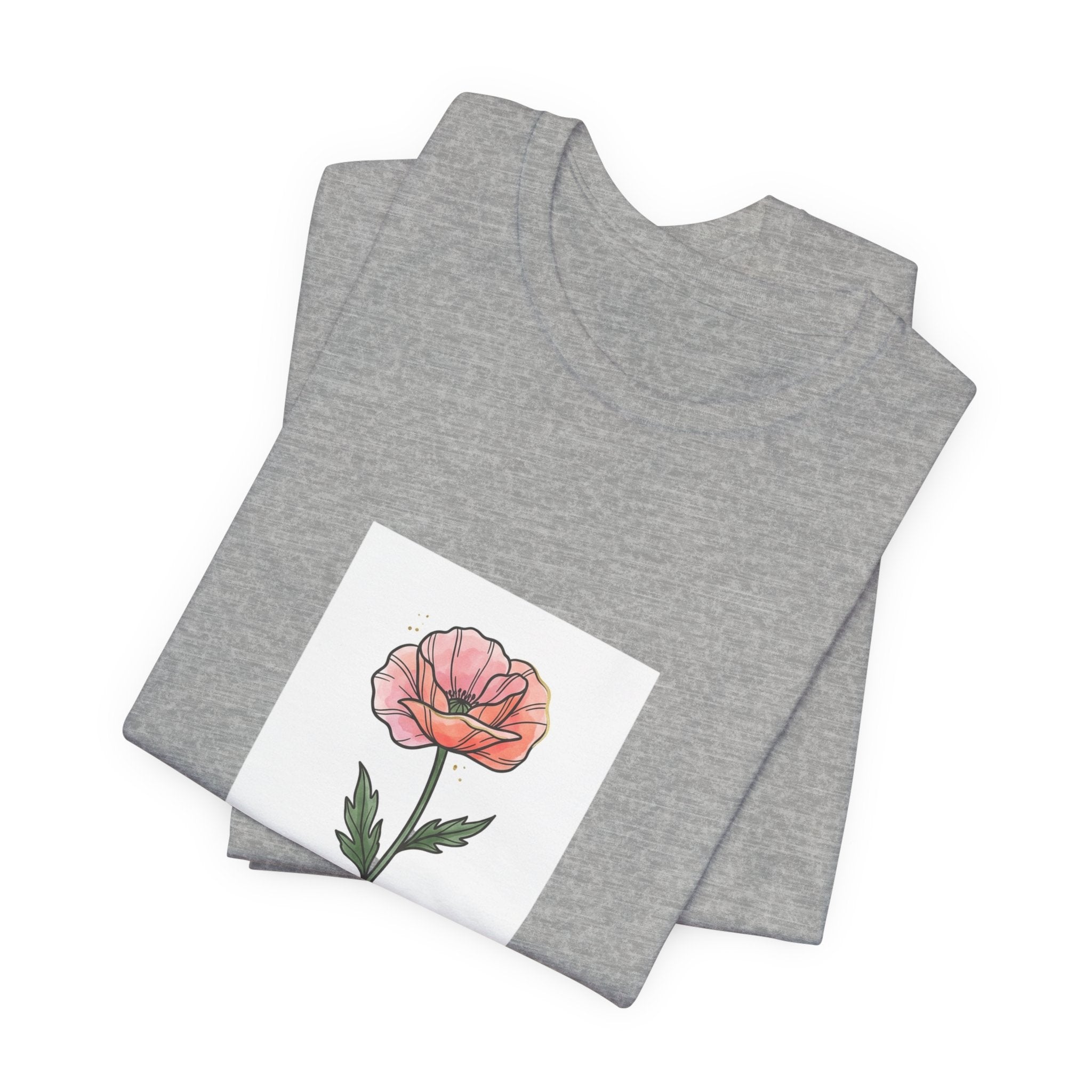 Birth Month Flower Tee | Personalized Botanical Watercolor, Custom Name