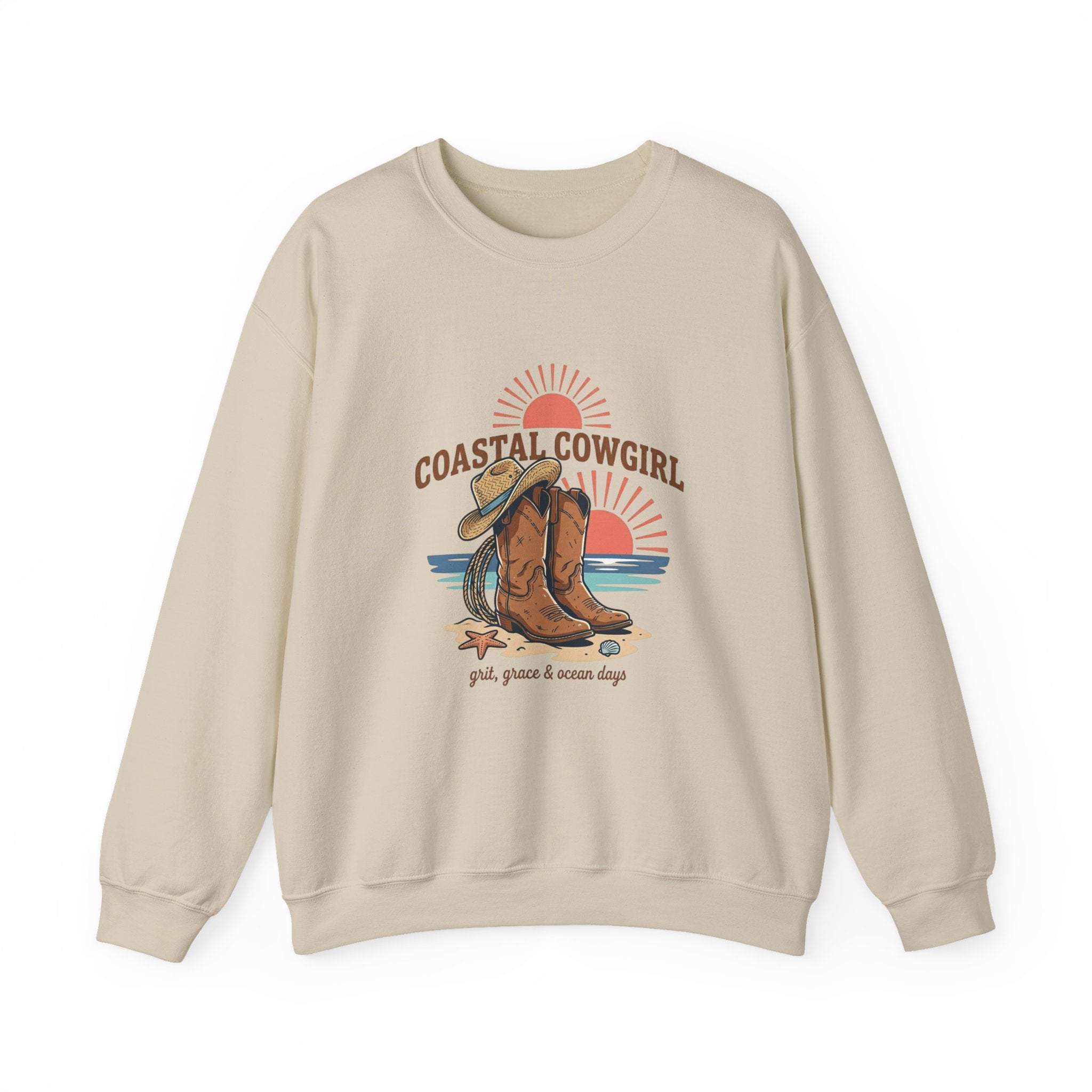 Coastal Cowgirl Boots Crewneck Sweatshirt | western, rustic