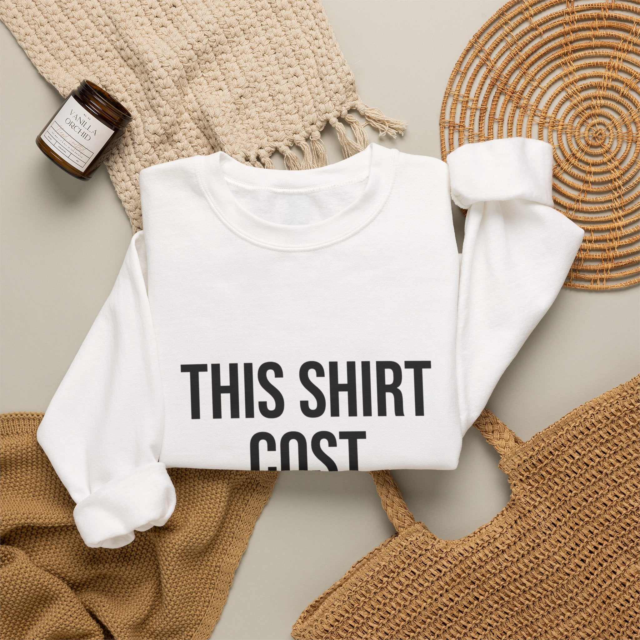 This Shirt Cost 10,000 Sweatshirt | ironic meme flex, streetwear satire