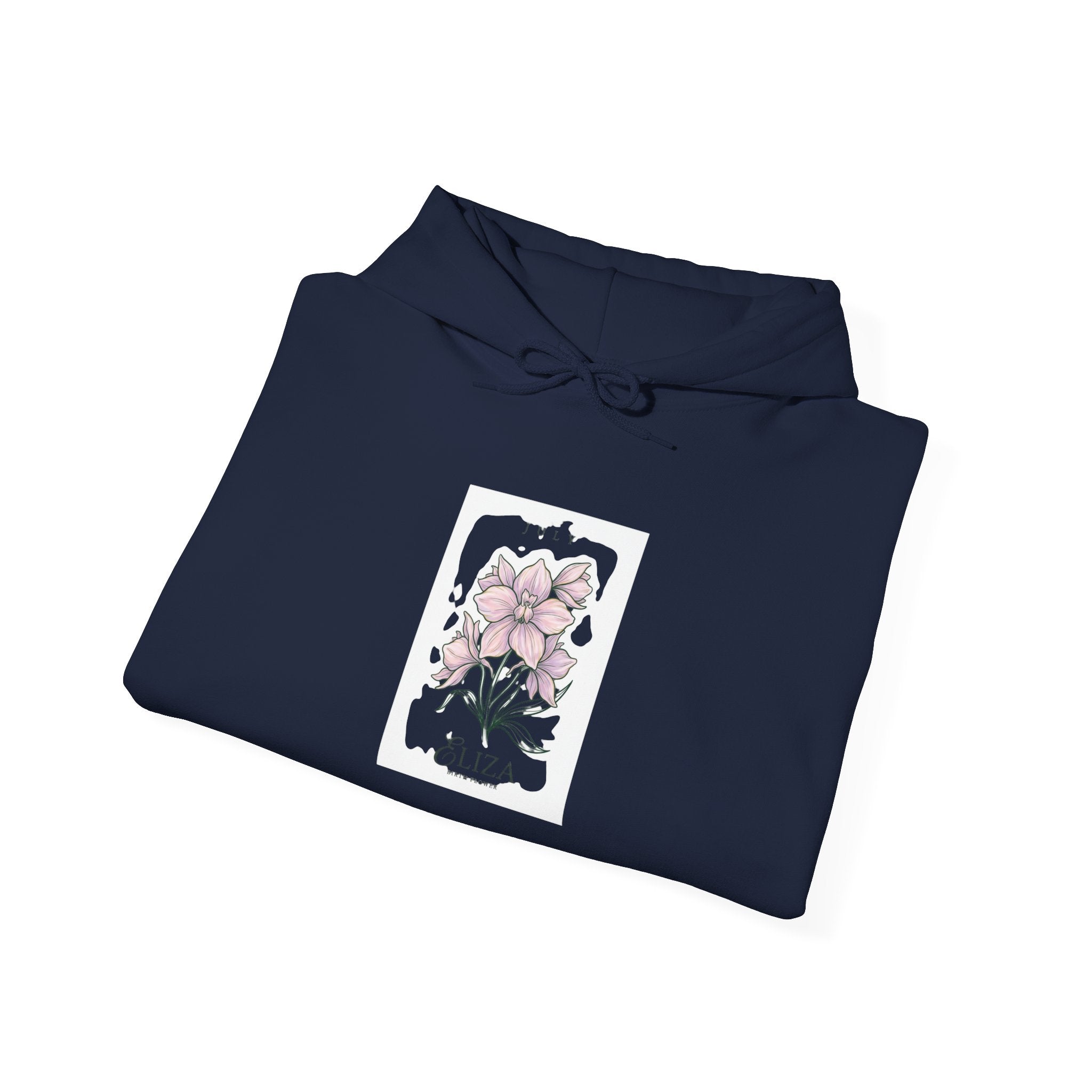 April Birth Flower Hoodie | botanical watercolor, personalized name