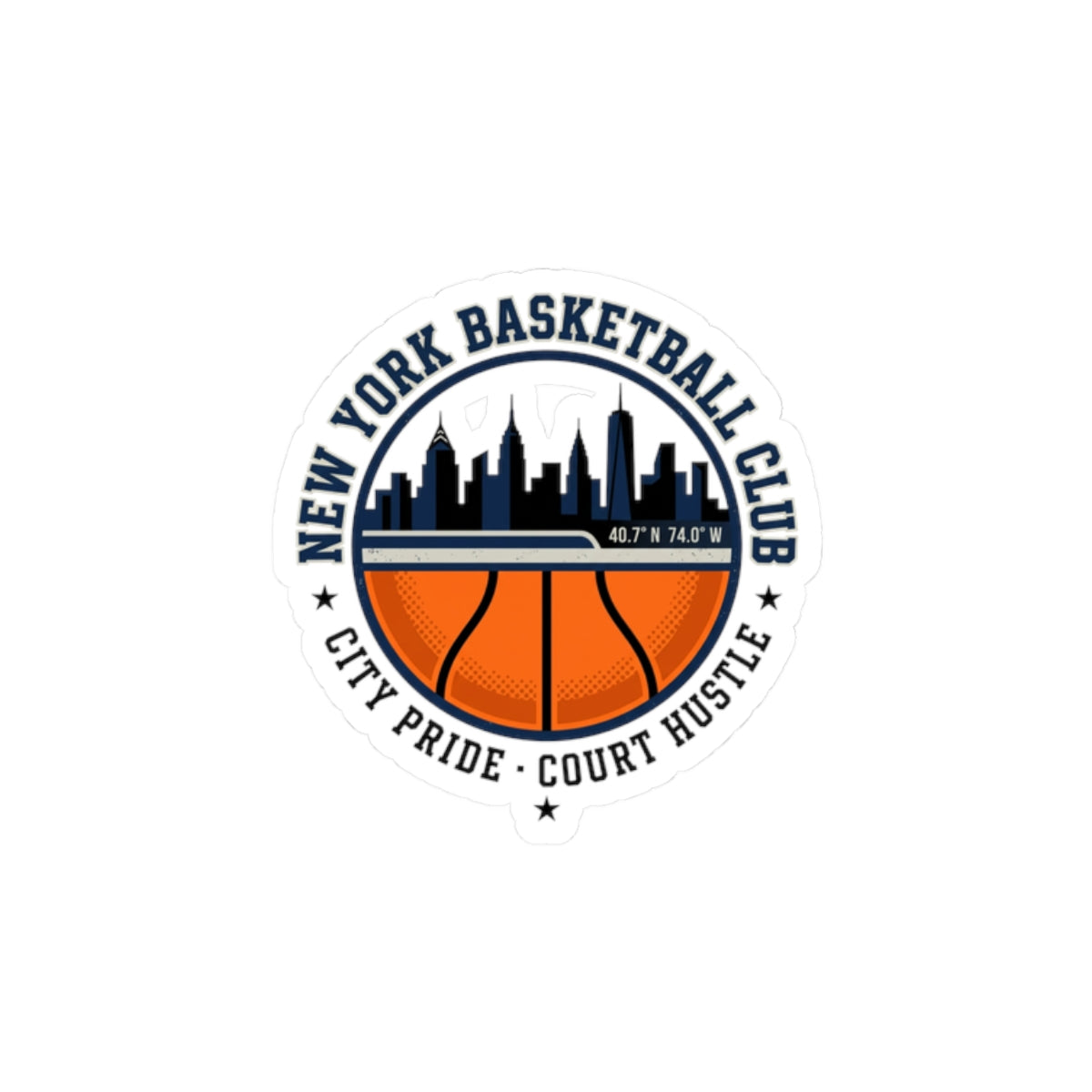 City Basketball Club Kiss-Cut Sticker | Varsity, Collegiate Streetwear