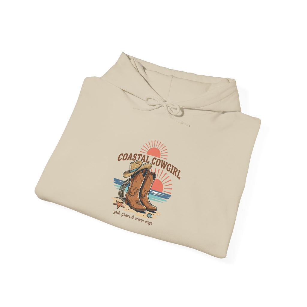 Coastal Cowgirl Graphic Hoodie | western, ranch, vintage prairie
