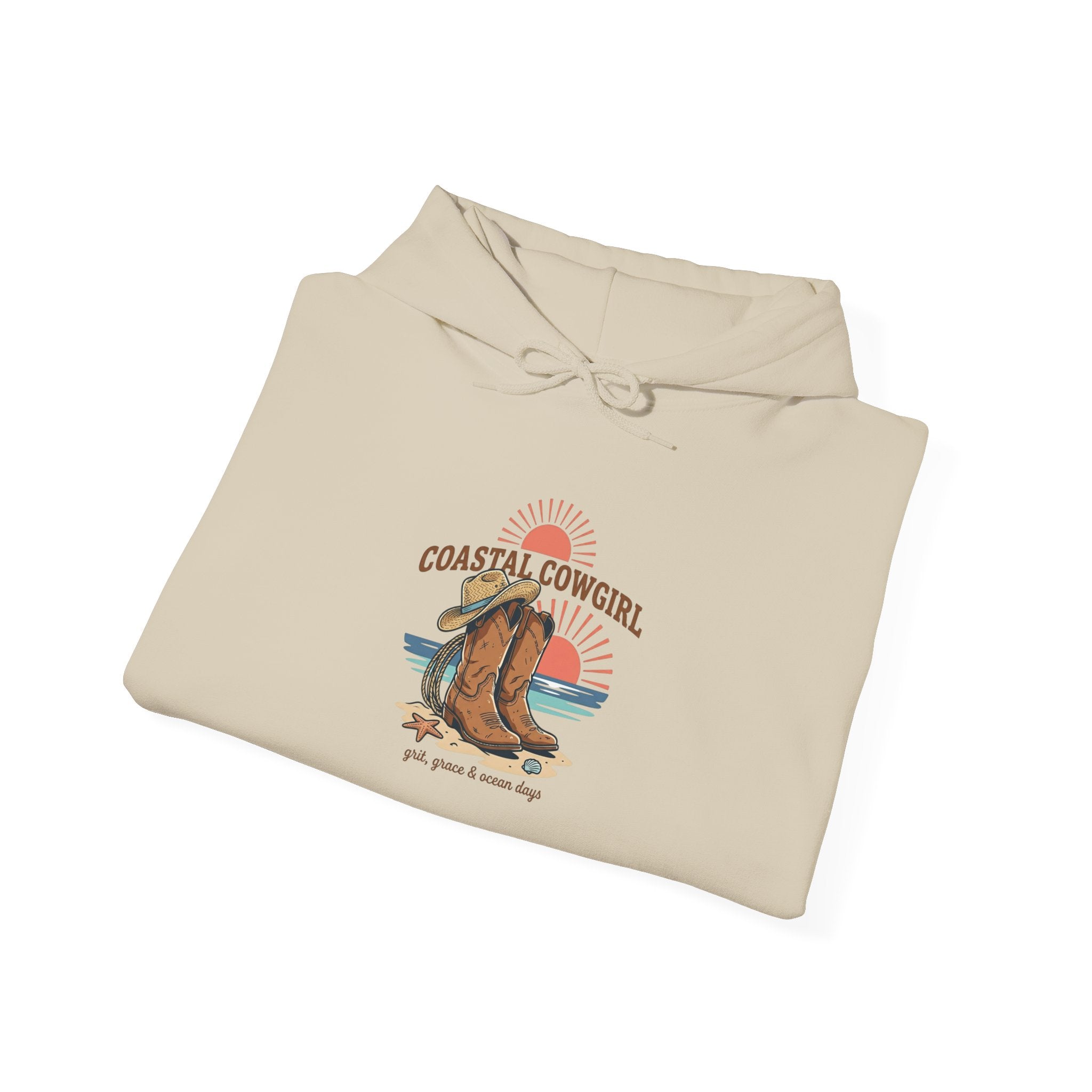 Coastal Cowgirl Graphic Hoodie | western, ranch, vintage prairie