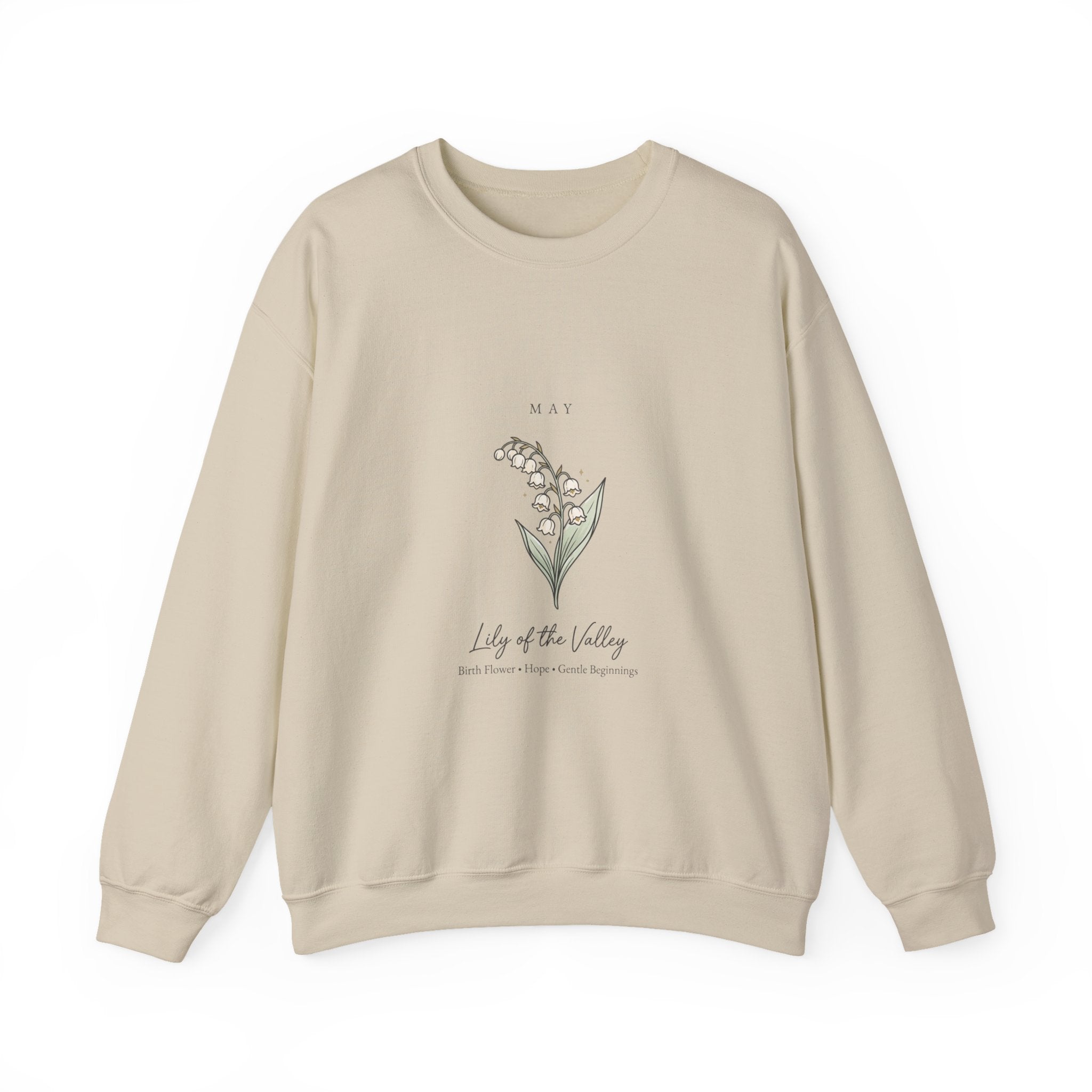 May Birth Flower Lily of the Valley Sweatshirt | botanical, watercolor