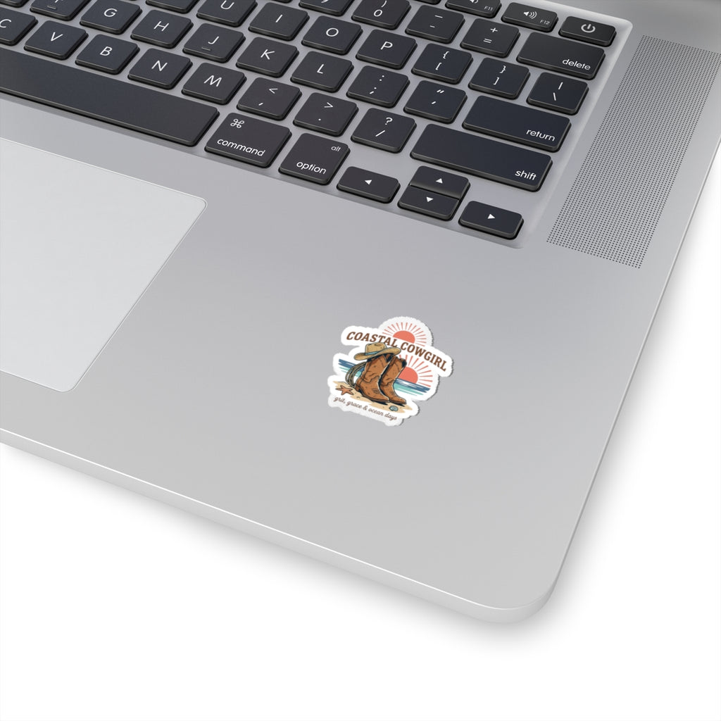 Coastal Cowgirl Boots Sticker | western rustic prairie rodeo